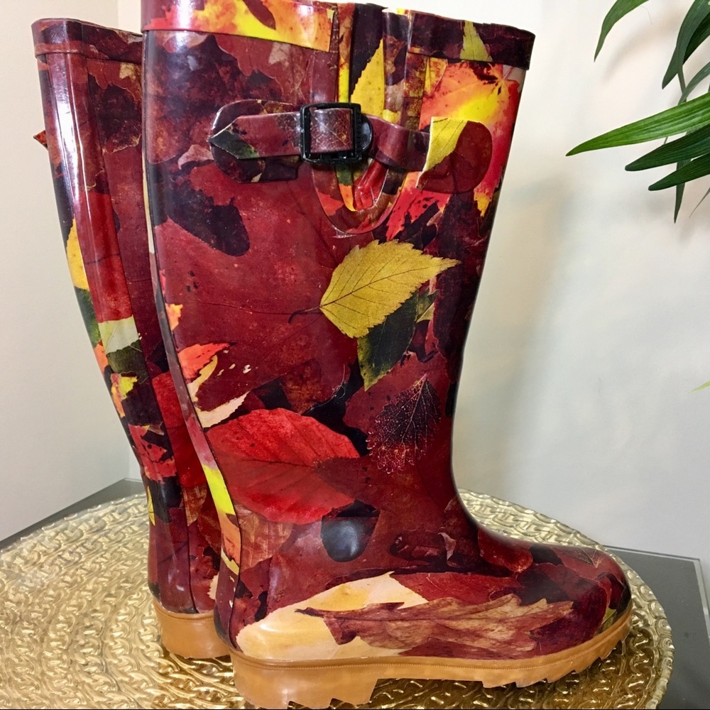 🍂 NWT Esschert Design Autumn Leaves Rain Boots!